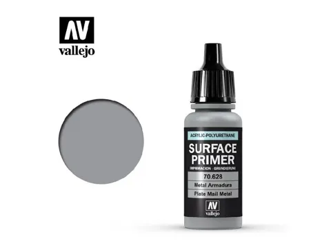 Lahvička základové barvy Vallejo Surface Primer 70628 kovová zbroj Plate Mail Metal 17 ml
