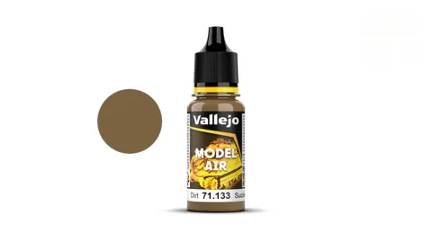 Lahvička akrylové barvy Vallejo Model Air 71133 barva hlíny (Dirt Color) 18 ml