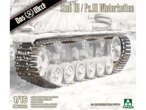 Plastikové zimní pásy Das Werk DW16004 Winterketten 1/16 pro StuG III a Pz.Kpfw. III