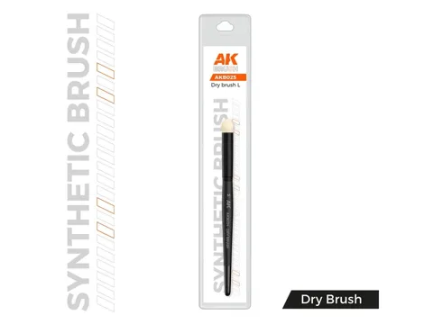 Syntetický modelářský štětec AK Interactive AKB025 Dry Brush L pro techniku suchého štětce