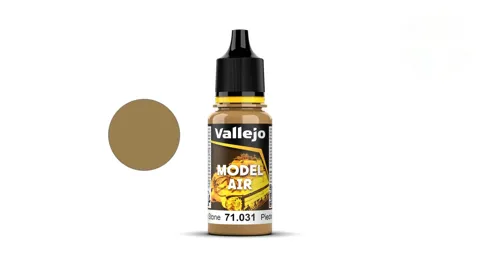Kapací lahvička akrylové barvy Vallejo Model Air 71031 středně kamenná Middlestone 18 ml