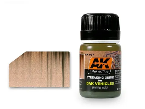 Lahvička emailového efektu AK Interactive AK067 Streaking Grime for Afrika Korps Vehicles, 35 ml
