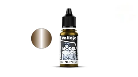 Lahvička akrylové barvy Vallejo Model Color 70878 staré zlato metalická, 18 ml