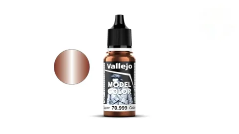 Lahvička akrylové barvy Vallejo Model Color 70999 měděná metalická (Copper Metallic) 18 ml