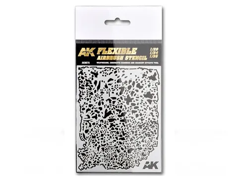 Flexibilní airbrush šablona AK Interactive AK9079 pro měřítka 1/20, 1/24 a 1/35
