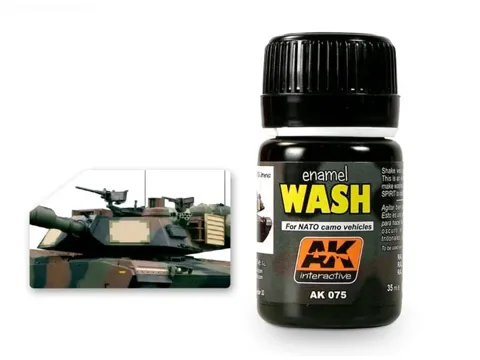 Lahvička emailového washe AK Enamel Effects AK075 pro vozidla NATO, 35 ml