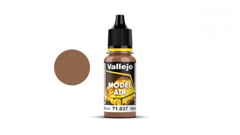 Lahvička akrylové barvy Vallejo Model Air 71037 blátivě hnědá Mud Brown 18 ml