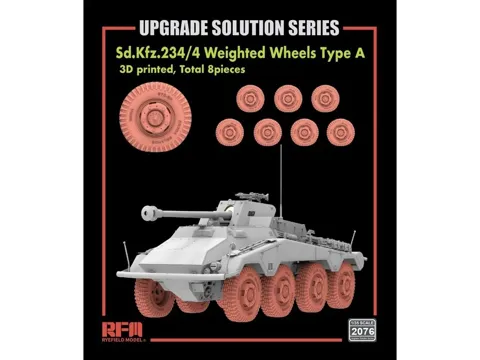 Sada tištěných kol Rye Field Model RFM2076 Sd.Kfz.234/4 typ A v měřítku 1/35