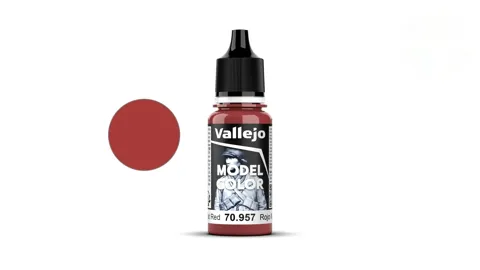 Lahvička akrylové barvy Vallejo Model Color 70957 červená matná (Flat Red) 18 ml