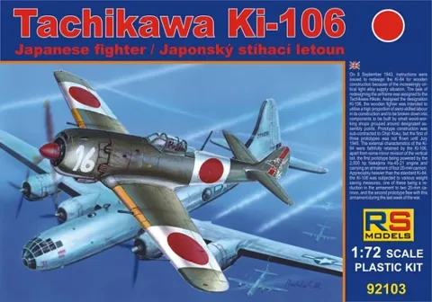 Krabice stavebnice RS Models 92103 Tachikawa Ki-106 v měřítku 1/72