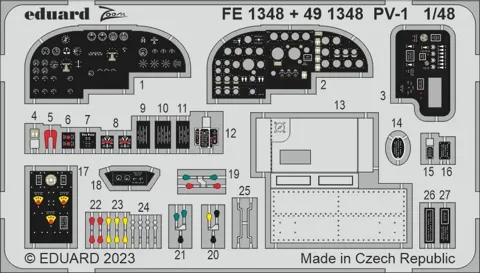Barevný fotoleptaný set Eduard FE1348 Zoom pro PV-1 v měřítku 1/48