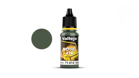 Kapací lahvička akrylové barvy Vallejo Model Air 71014 Gunship Green 18 ml