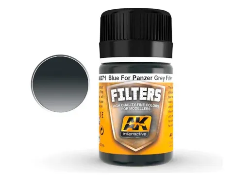 Lahvička emailového filtru AK Interactive AK071 Enamel Effects pro Panzer Grey, 35 ml