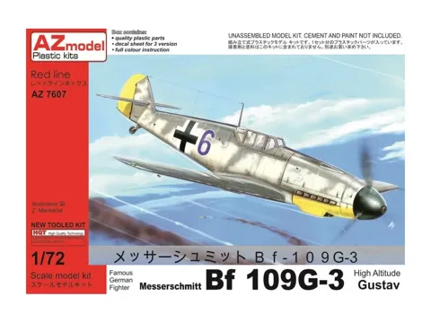 Plastiková stavebnice AZ Model 1/72 Bf 109G-3 High Altitude Gustav, krabice AZ7607