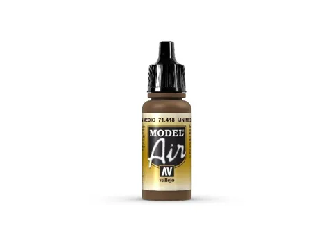 Lahvička akrylové barvy Vallejo Model Air 71418 IJN Medium Brown 18 ml s kapátkem