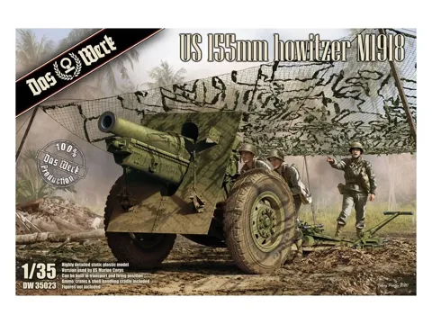 Krabice stavebnice Das Werk DW35023 US 155mm houfnice M1918 v měřítku 1/35