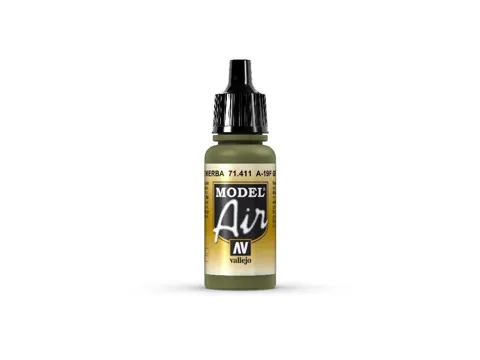 Lahvička akrylové barvy Vallejo Model Air 71411 A-19F travnatě zelená, 18 ml