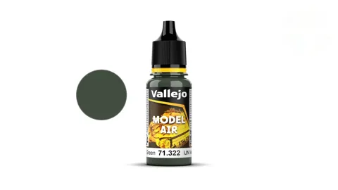 Lahvička akrylové barvy Vallejo Model Air 71322 černozelená IJN, 18 ml