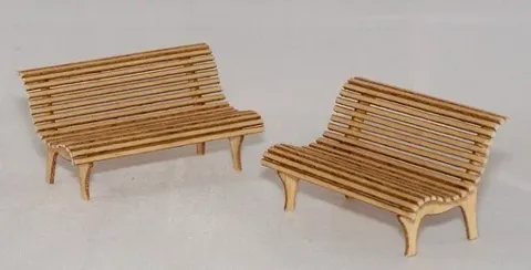 Laserem řezaný dřevěný aršík Plus Model 402 lázeňské lavičky v měřítku 1/35