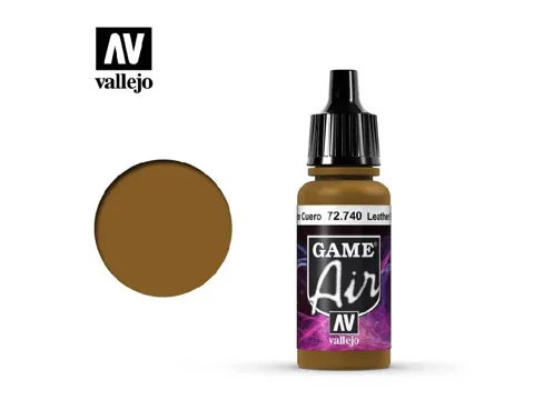 Lahvička akrylové barvy Vallejo Game Air 72740 kožená hnědá (Leather Brown) 17 ml
