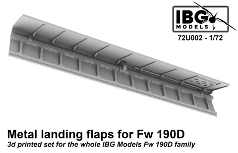 3D tištěná sada kovových vztlakových klapek IBG Models 72U002 pro Fw 190D v měřítku 1/72