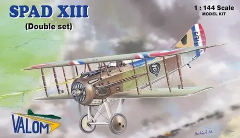 Krabice plastikové stavebnice Valom 14412 Spad XIII v měřítku 1/144, dvojité balení