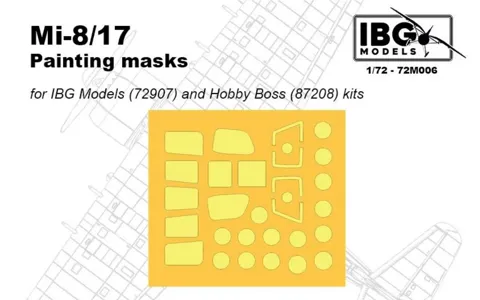 Lakovací masky IBG Models 72M006 pro vrtulník Mi-8/17 v měřítku 1/72