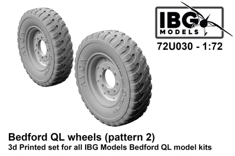 3D tištěná kola IBG Models 72U030 pro Bedford QL 1/72 s dezénem Pattern 2