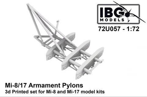 Doplňková sada IBG Models 72U057 závěsníky výzbroje pro vrtulník Mi-17 v měřítku 1/72