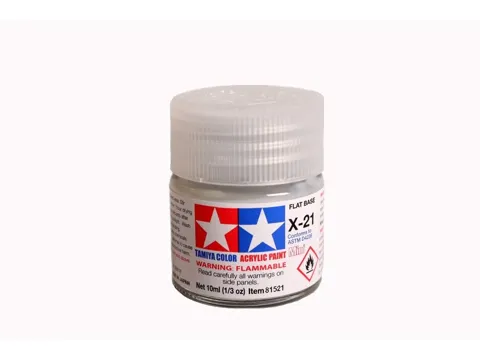 Skleněná lahvička Tamiya Acrylic Mini X-21 Flat Base matovací přísada 10 ml