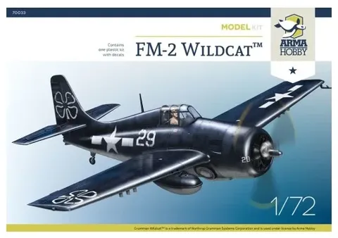 Krabice plastikové stavebnice Arma Hobby 70033 FM-2 Wildcat v měřítku 1/72