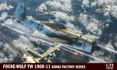 Krabice stavebnice IBG Models 72533 Fw 190D-11 Sorau Factory Series v měřítku 1/72