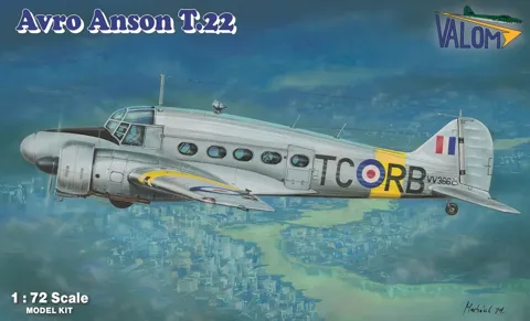 Krabice plastikové stavebnice Valom 72169 Avro Anson T.22 v měřítku 1/72