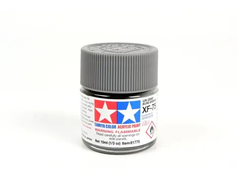Skleněná lahvička akrylové barvy Tamiya Acrylic Mini XF-75 IJN Gray Kure Arsenal 10 ml