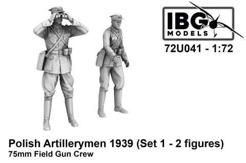 Dvě 3D tištěné figurky IBG Models 72U041 polští dělostřelci v měřítku 1/72