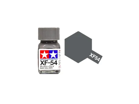 Skleněná lahvička emailové barvy Tamiya Enamel 80354 XF-54 Dark Sea Grey, 10 ml