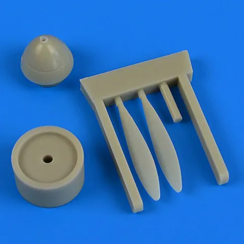 Resinová vrtule Quickboost QB72529 typu „C" pro I-153 v měřítku 1/72 s montážním přípravkem