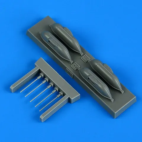 Sada Quickboost QB72661 kanónové gondoly Bf 109G-6/R6 v měřítku 1/72 pro stavebnici Fine Molds