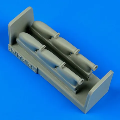 Resinové výfuky Quickboost QB32168 pro Spitfire Mk.II 1/32 Revell na licím bloku