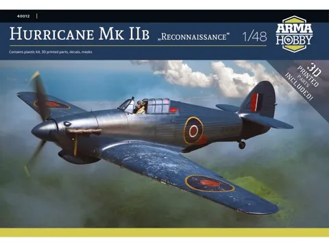 Krabice stavebnice Arma Hobby 40012 Hurricane Mk IIb Reconnaissance v měřítku 1/48