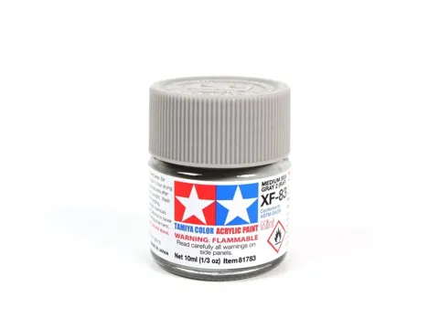 Skleněná lahvička akrylové barvy Tamiya Acrylic Mini XF-83 Medium Sea Gray 2 (RAF) 10 ml