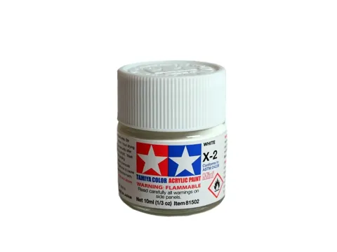 Lahvička akrylové barvy Tamiya Acrylic Mini X-2 bílá lesklá 10 ml