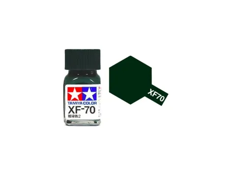 Skleněná lahvička emailové barvy Tamiya Enamel XF-70 Dark Green 2 IJN 10 ml