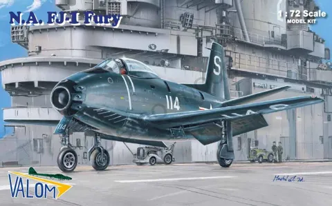 Krabice plastikové stavebnice Valom 72075 N.A. FJ-1 Fury v měřítku 1/72