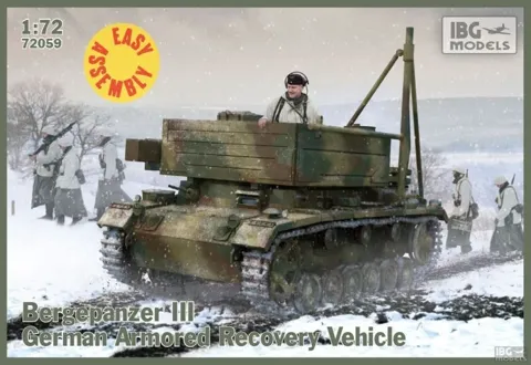 Krabice plastikové stavebnice IBG Models 72059 Bergepanzer III v měřítku 1/72