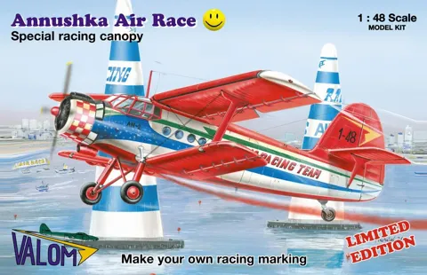 Krabice plastikové stavebnice Valom 48100 Annushka Air Race v měřítku 1/48
