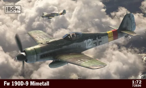 Krabice plastikové stavebnice IBG Models 72536 Focke-Wulf Fw 190D-9 Mimetall v měřítku 1/72