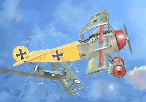 Krabice stavebnice Valom 14407 Fokker Dr.I 1/144 – dvojbalení dvou plastikových modelů trojplošníku