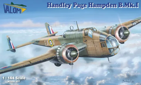 Krabice stavebnice Valom 14431 Handley Page Hampden B.Mk.I v měřítku 1/144