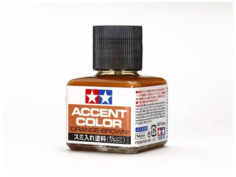 Lahvička Tamiya 87209 Panel Line Accent Color oranžově hnědá 40 ml se štětečkem v uzávěru
